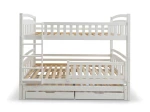 Dřevěná patrová postel pro 3 osoby se zásuvkami P3S 90x200 bílá
