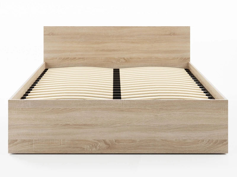 Postel DM1 160x200 s roštem a úložným prostorem, dub sonoma