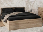 Postel DM1 160x200 s roštem a úložným prostorem, dub sonoma