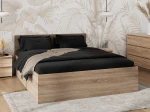Postel DM1 120x200 s roštem a úložným prostorem, dub sonoma