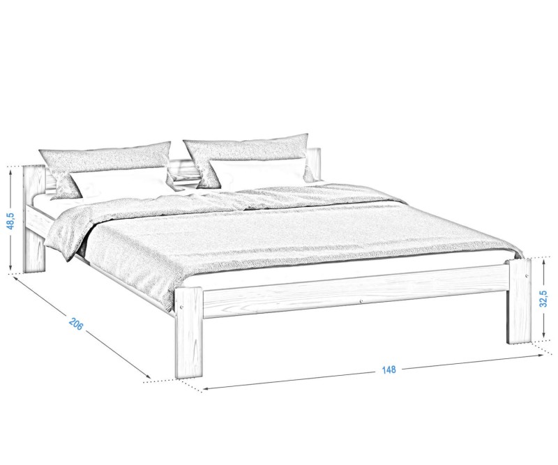 Postel z masivu VitBed 140x200 Isao dub s roštem + Matrace Heka 140x200