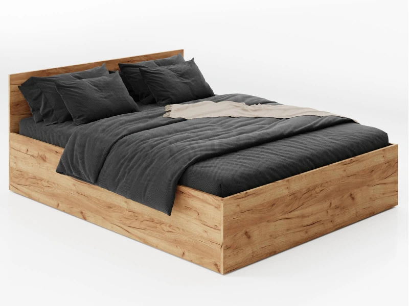 Postel DM1 180x200 s roštem a úložným prostorem, dub craft
