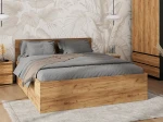 Postel DM1 120x200 s roštem a úložným prostorem, dub craft