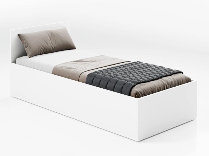 Postel DM1 90x200 s roštem a úložným prostorem, bílá