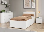 Postel DM1 90x200 s roštem a úložným prostorem, bílá