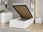Postel DM1 90x200 s roštem a úložným prostorem, bílá