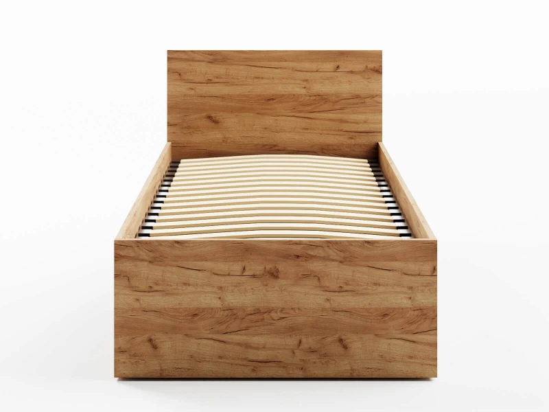 Postel DM1 90x200 s roštem a úložným prostorem, dub craft