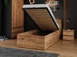Postel DM1 90x200 s roštem a úložným prostorem, dub craft
