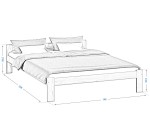Postel z masivu VitBed 140x200 Isao ořech s roštem + Matrace Heka 140x200