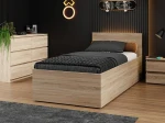 Postel DM1 90x200 s roštem a úložným prostorem, dub sonoma