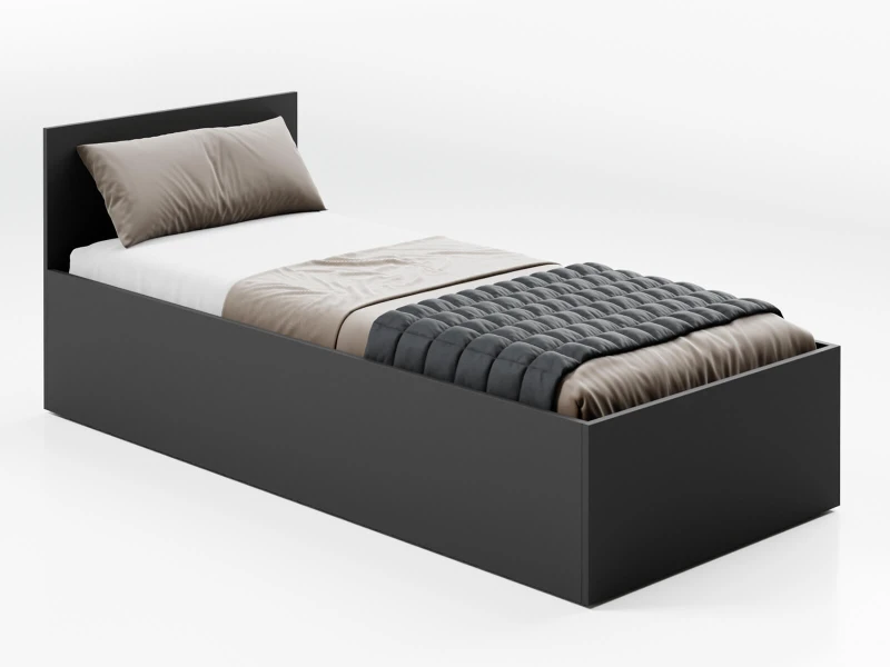Postel DM1 90x200 s roštem a úložným prostorem, černá