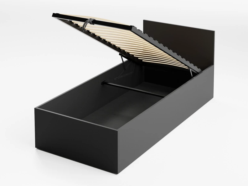 Postel DM1 90x200 s roštem a úložným prostorem, černá