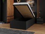 Postel DM1 90x200 s roštem a úložným prostorem, černá