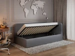 Čalouněná jednolůžková pohovka s roštem a úložným prostorem 90x200, Leo Colet 17 Šedá
