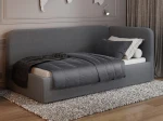 Čalouněná jednolůžková pohovka s roštem a úložným prostorem 90x200, Leo Colet 17 Šedá