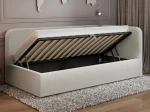 Čalouněná jednolůžková pohovka s roštem a úložným prostorem 90x200, Leo Colet 24 Béžový