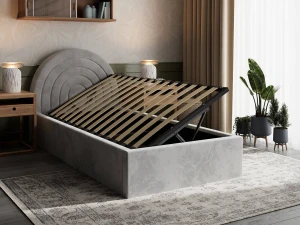 Čalouněná dětská postel s úložným prostorem 90x200 s roštem šedá Bluvel 03 Kids Line 5 Duha