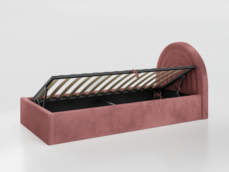 Čalouněná dětská postel s úložným prostorem 90x200 s roštem růžový Bluvel 52 Kids Line 5 Duha