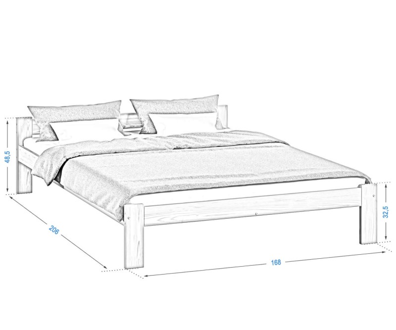 Postel z masivu VitBed 160x200 Isao ořech s roštem + Matrace Heka 160x200