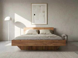 Levitační postel 140x200 z nábytkové desky, dub craft DM2