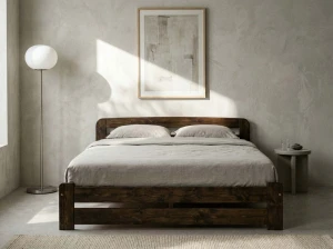 Postel z masivu 160x200 Saša ořech s roštem