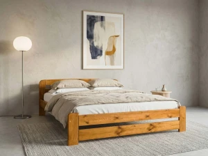 Postel z masivu 140x200 Saša dub s roštem