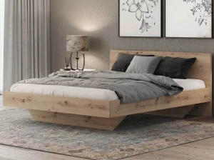 Levitační postel 140x200 z nábytkové desky, dub artisan DM2