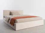 Čalouněná postel s úložným prostorem 180×200 cm Tilo Velvet – béžová