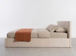 Čalouněná postel s úložným prostorem 180×200 cm Tilo Velvet – béžová