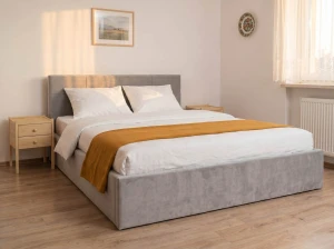 Čalouněná postel s úložným prostorem 160×200 cm Tilo Velvet – šedá