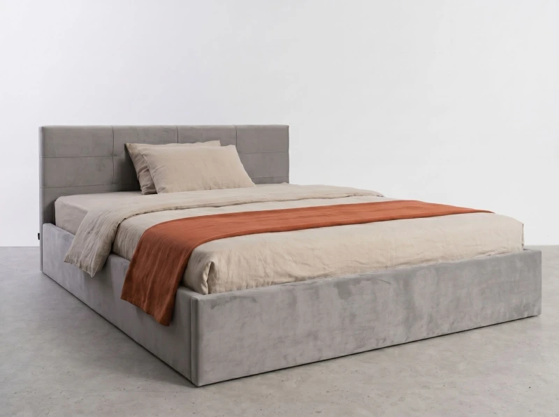 Čalouněná postel s úložným prostorem 160×200 cm Tilo Velvet – šedá