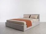 Čalouněná postel s úložným prostorem 160×200 cm Tilo Velvet – šedá