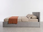 Čalouněná postel s úložným prostorem 160×200 cm Tilo Velvet – šedá