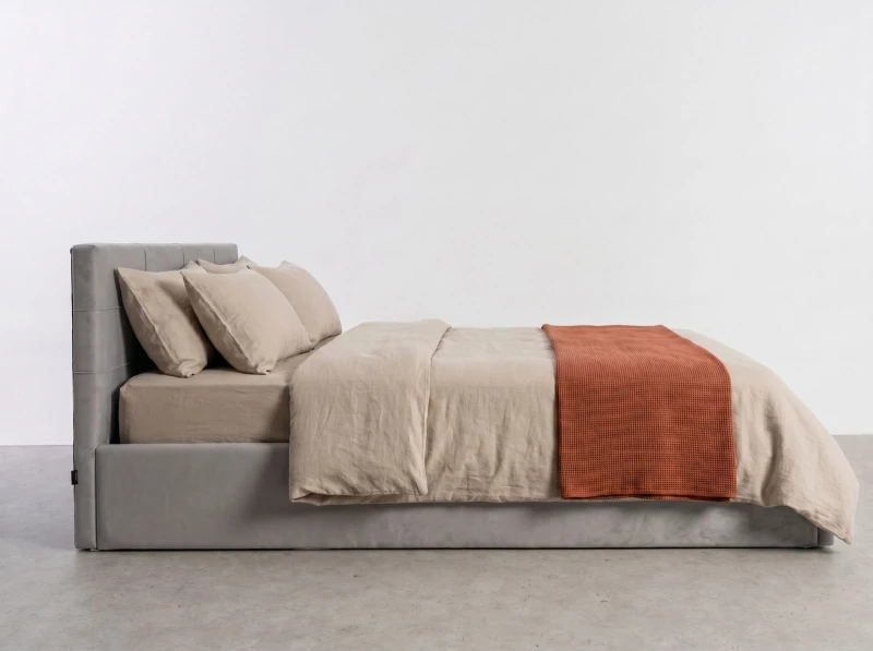 Čalouněná postel s úložným prostorem 160×200 cm Tilo Velvet – šedá