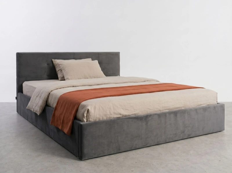 Čalouněná postel s úložným prostorem 140×200 cm Tilo Velvet – Grafitový