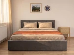 Čalouněná postel s úložným prostorem 180×200 cm Tilo Velvet – Grafitový