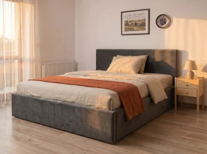 Čalouněná postel s úložným prostorem 120×200 cm Tilo Velvet – Grafitový
