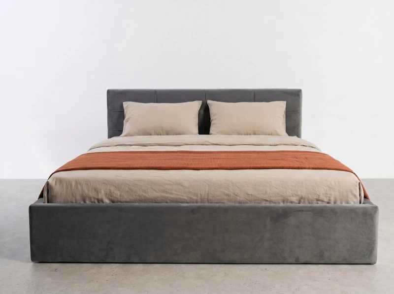 Čalouněná postel s úložným prostorem 120×200 cm Tilo Velvet – Grafitový