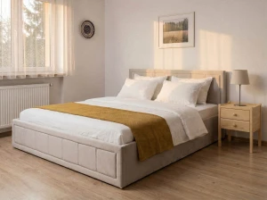 Čalouněná postel s úložným prostorem 160×200 cm Rema Velvet – šedá