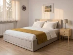 Čalouněná postel s úložným prostorem 180×200 cm Rema Velvet – šedá