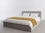 Čalouněná postel s úložným prostorem 120×200 cm Rema Velvet – šedá
