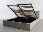 Čalouněná postel s úložným prostorem 120×200 cm Rema Velvet – šedá