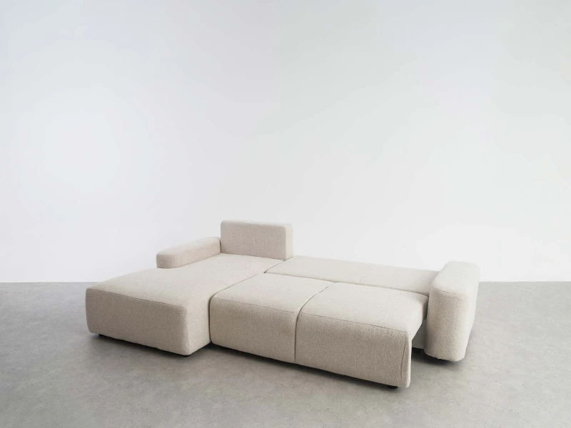 Rohová rozkládací sedací souprava Rigel Tresor 22 – béžový, levá