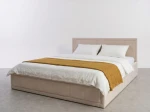 Čalouněná postel s úložným prostorem 120×200 cm Rema Velvet – béžová