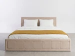 Čalouněná postel s úložným prostorem 120×200 cm Rema Velvet – béžová
