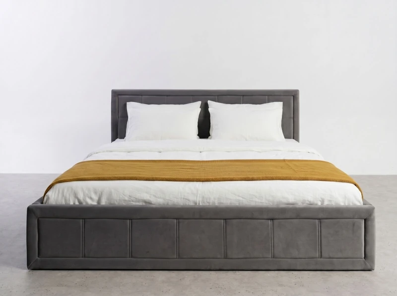 Čalouněná postel s úložným prostorem 160×200 cm Rema Velvet – Grafitový