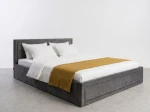 Čalouněná postel s úložným prostorem 180×200 cm Rema Velvet – Grafitový