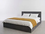 Čalouněná postel s úložným prostorem 120×200 cm Rema Velvet – Grafitový