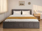 Čalouněná postel s úložným prostorem 120×200 cm Rema Velvet – Grafitový