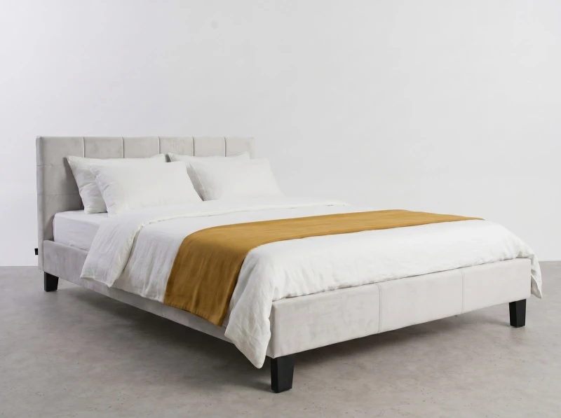 Čalouněná postel 140×200 cm Sumi Velvet – šedá